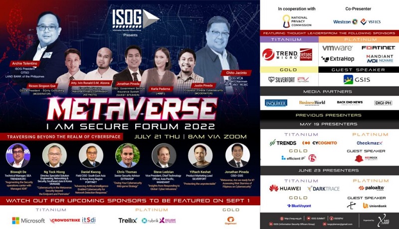 You are currently viewing Cybersecurity leaders discuss data security in the 3rd ISOG I AM SECURE Metaverse Forum 2022